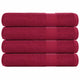 Toallas de sauna Vidaxl 4 st 80x200 cm 360g m² 100% algodón de algodón rojo