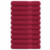 Asciugamani di sauna Vidaxl 10 ST 80x200cm 360G m² 100% di cotone Borgogna rosso