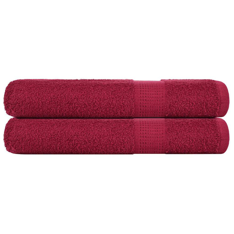 Asciugamani Vidaxl 2 ST 100x200 cm 360 g m² 100% di cotone bordeaux rosso