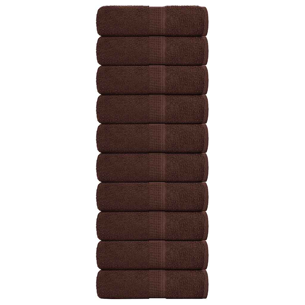 Vidaxl Guest Wipes 10 pezzi 30x50 cm 360 g m² 100% di cotone marrone