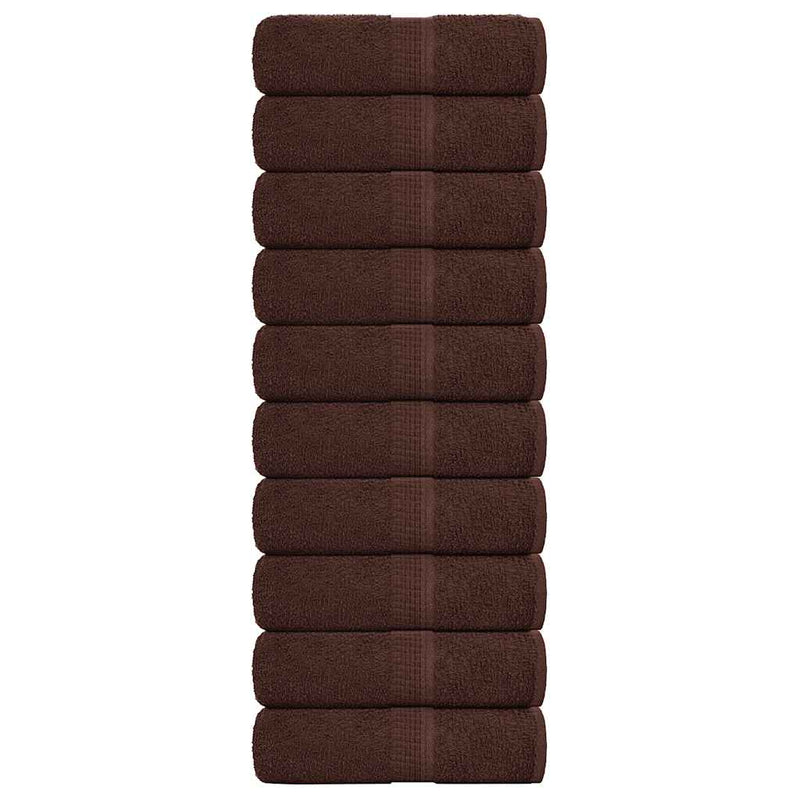 Vidaxl Guest Wipes 10 pezzi 30x50 cm 360 g m² 100% di cotone marrone