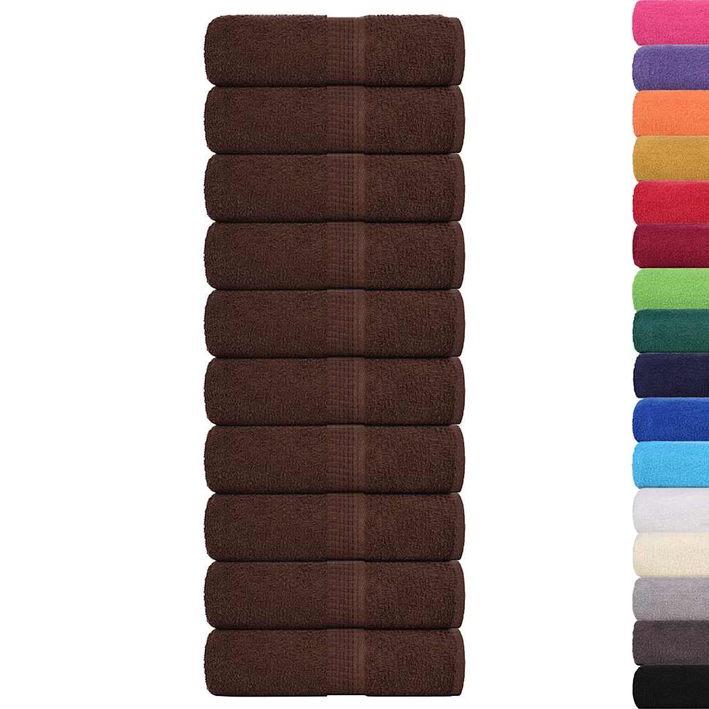 Vidaxl Guest Wipes 10 pezzi 30x50 cm 360 g m² 100% di cotone marrone