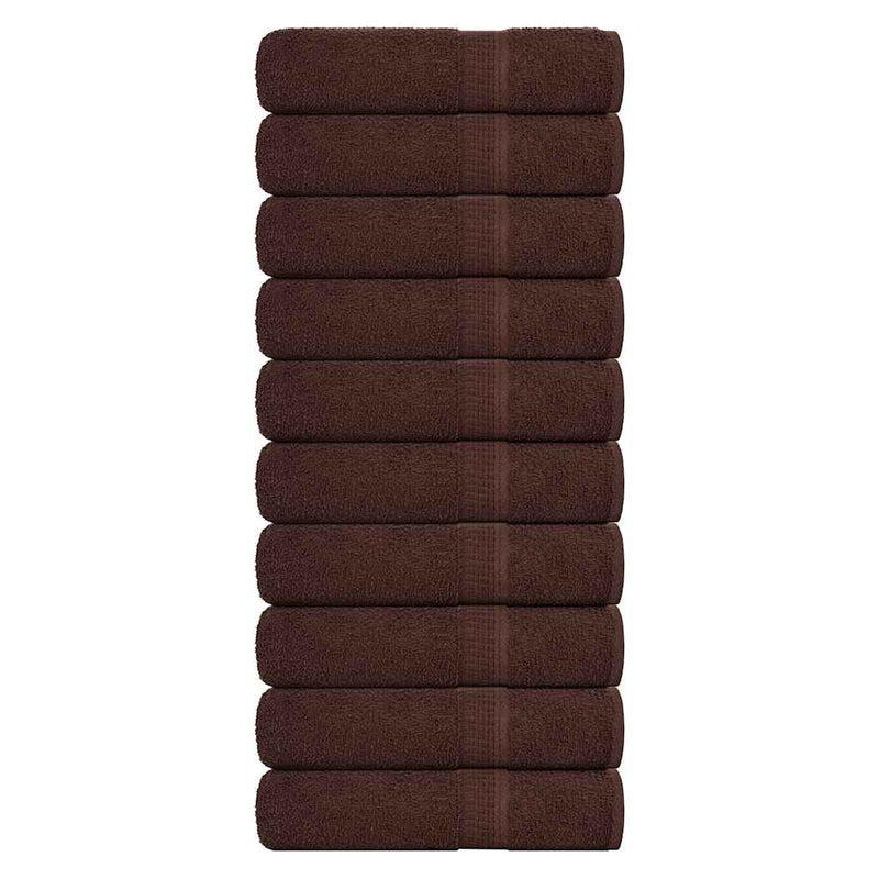 Asciugamani Vidaxl 10 ST 50x100 cm 360 g m² 100% di cotone marrone
