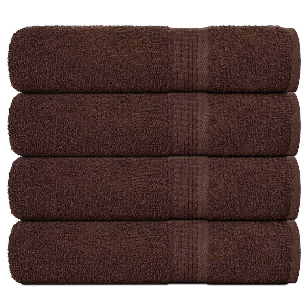 Toallas de baño Vidaxl 4 PC 100x150 cm 360 g m² 100% de algodón marrón