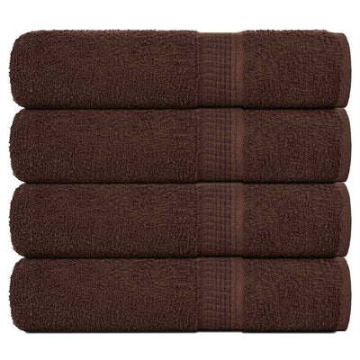Asciugamani da bagno Vidaxl 4 PC 100x150 cm 360 g m² 100% di cotone marrone