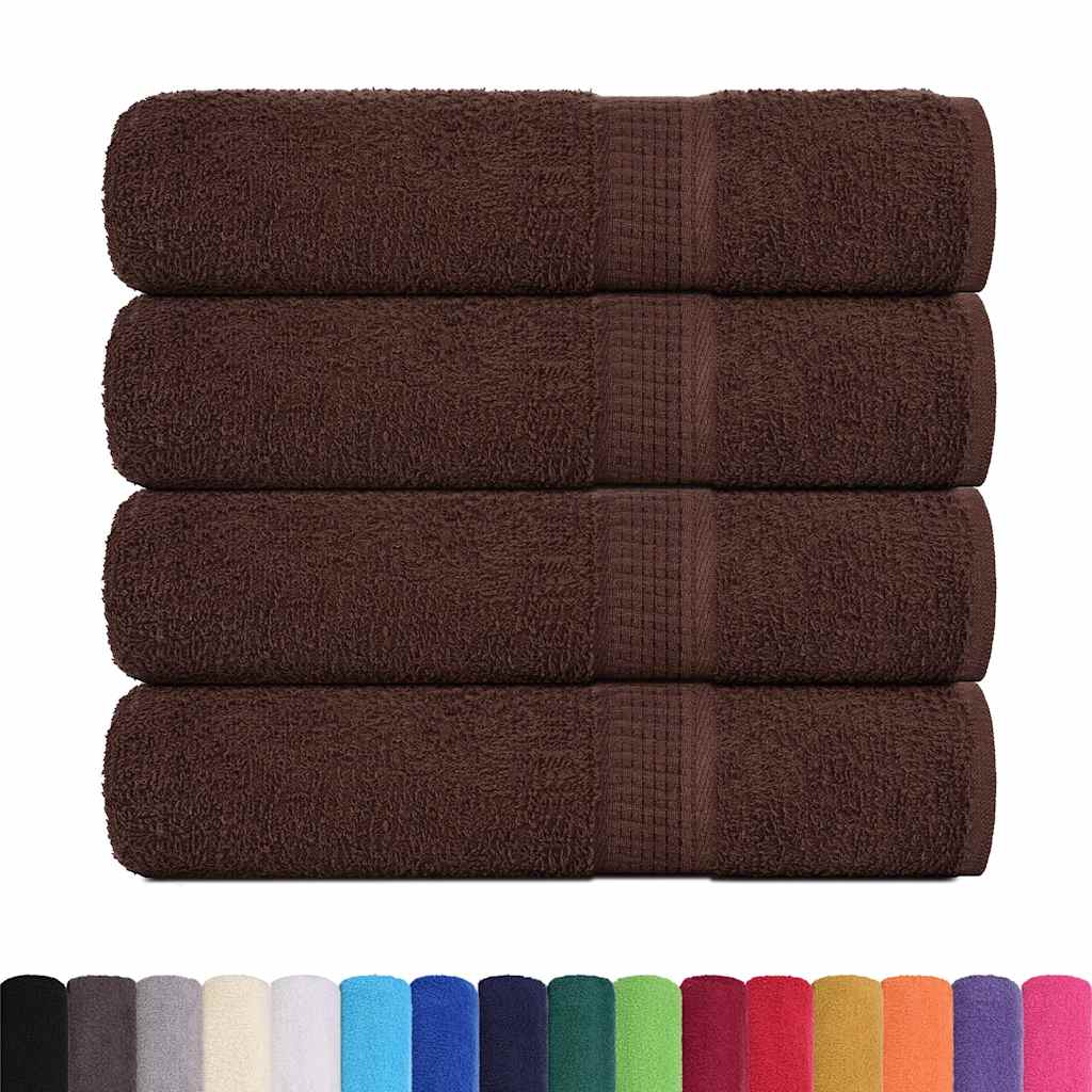 Toallas de baño Vidaxl 4 PC 100x150 cm 360 g m² 100% de algodón marrón