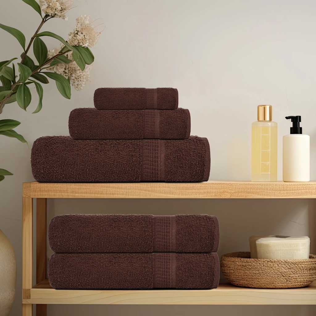 Asciugamani da bagno Vidaxl 4 PC 100x150 cm 360 g m² 100% di cotone marrone