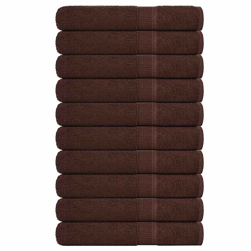 Asciugamani vidaxl 10 pezzi 100x200 cm 360 g m² 100% di cotone marrone