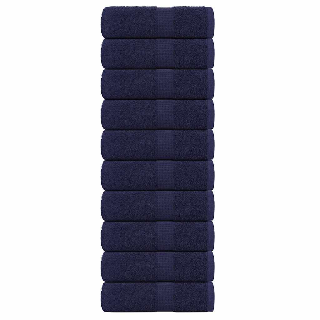 Toallitas de jabón de Vidaxl 10 st 30x30 cm 360 g m² 100% azul marino de algodón azul