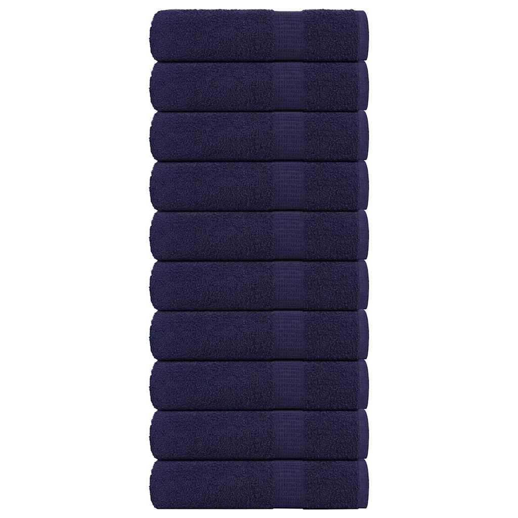 Asciugamani da bagno Vidaxl 10 PC 100x150 cm 360 g m² 100% cotone blu navy