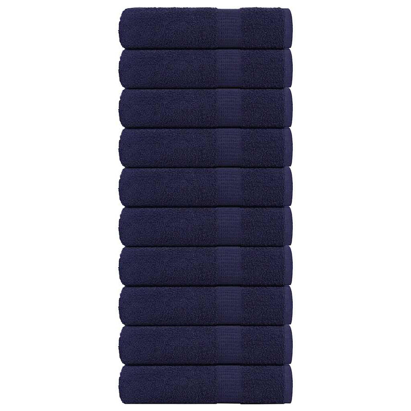 Asciugamani da bagno Vidaxl 10 PC 100x150 cm 360 g m² 100% cotone blu navy