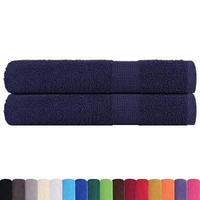 Toallas Vidaxl 2 pcs 100x200 cm 360 g m² 100% azul marino de algodón azul