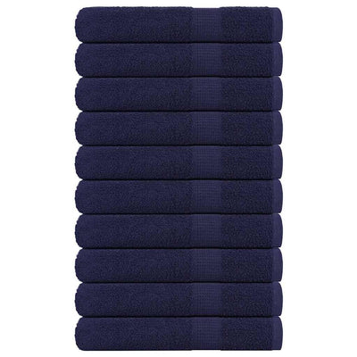 Toallas Vidaxl 10 PC 100x200 cm 360 g m² 100% Algodón azul marino