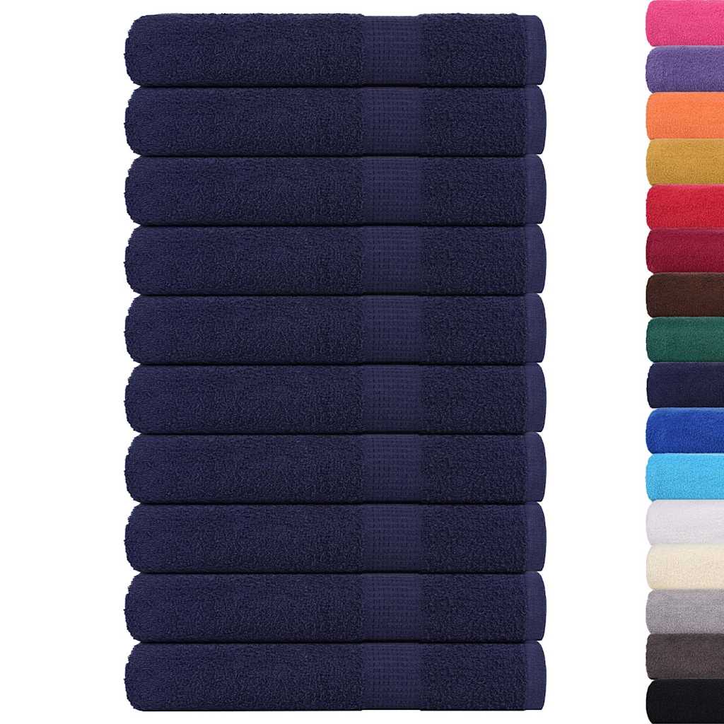 Asciugamani Vidaxl 10 PC 100x200 cm 360 g m² 100% cotone blu navy