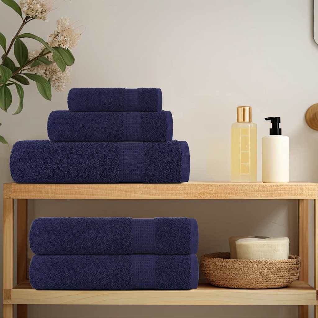 Asciugamani Vidaxl 10 PC 100x200 cm 360 g m² 100% cotone blu navy