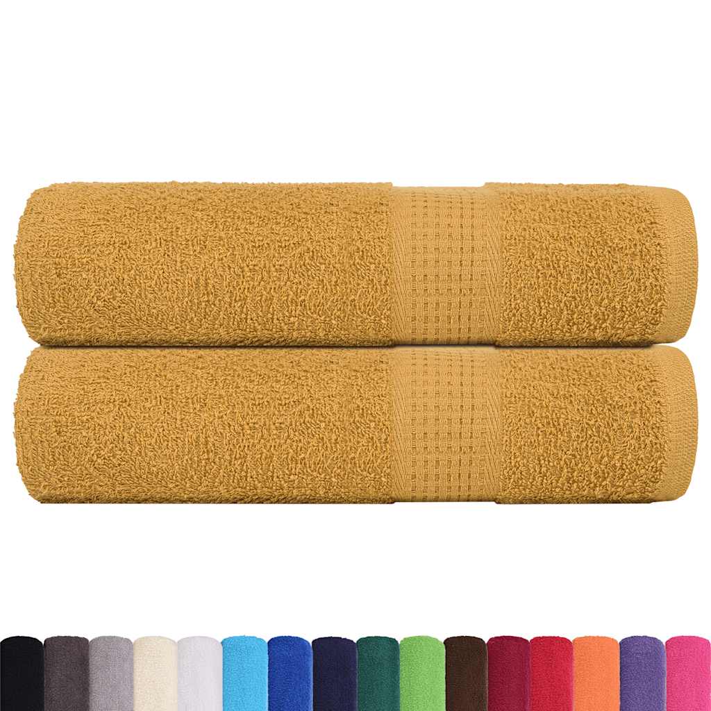 Asciugamani Vidaxl 2 ST 50x100 cm 360 g m² 100% in oro di cotone colorato