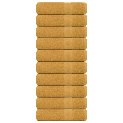 Vidaxl douchehanddoeken frogn 10 st 70x140 cm 360 g m² goud