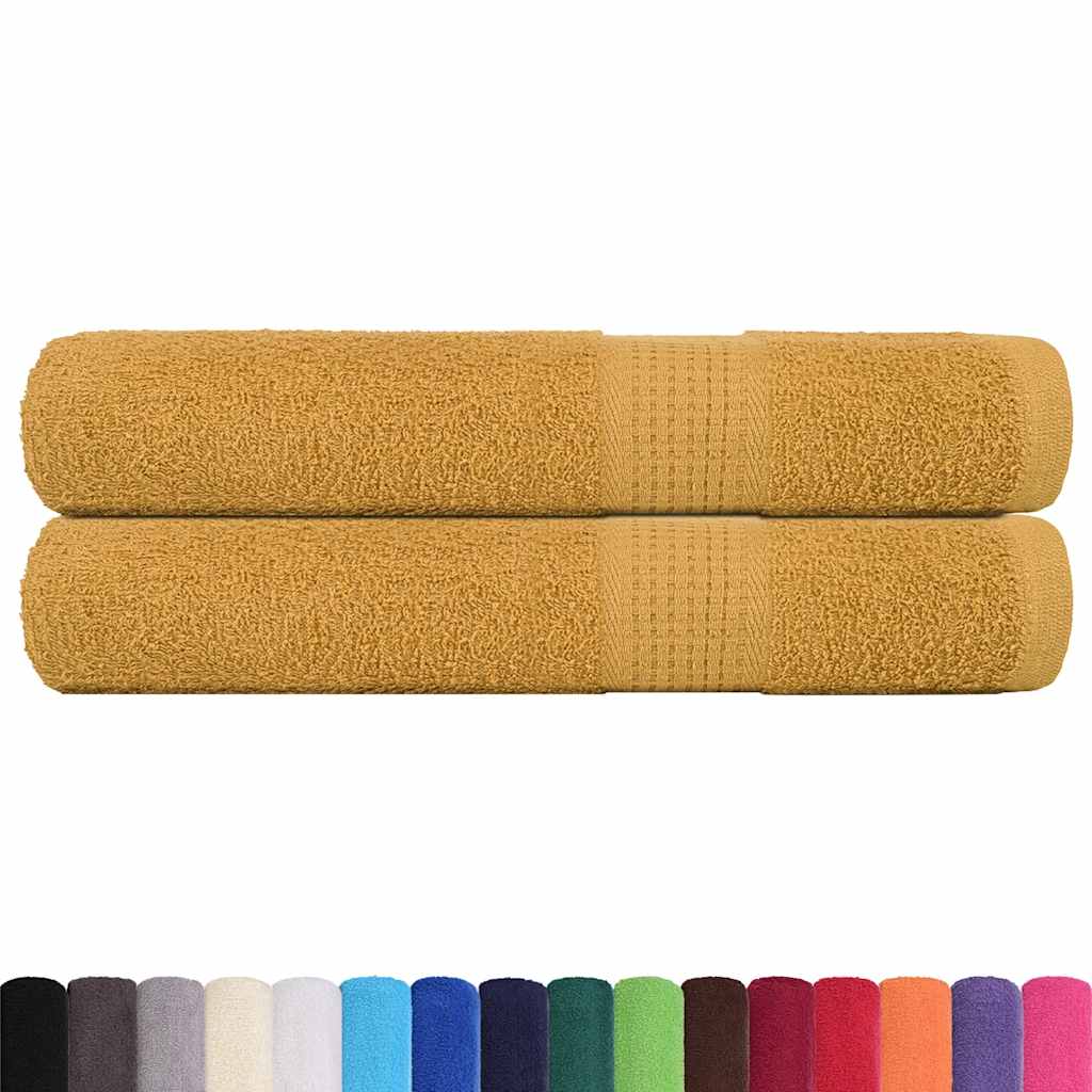 Toallas Vidaxl 2 pcs 100x200 cm 360 g m² 100% de oro de algodón