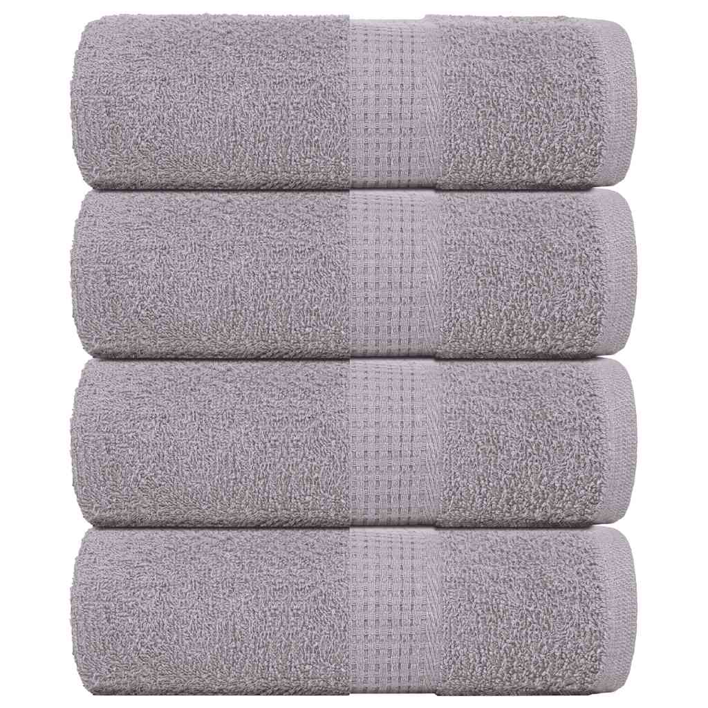 Toallitas invitadas de Vidaxl 4 pcs 30x50 cm 360 g m² 100% de algodón gris