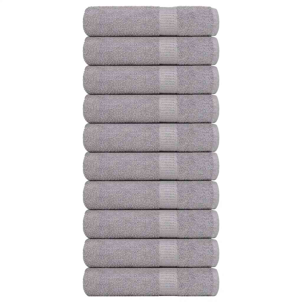 Toallas Vidaxl 10 st 50x100 cm 360 g m² 100% de algodón gris