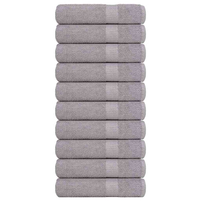 Toallas de ducha Vidaxl 10 st 70x140 cm 360 g m² 100% de algodón gris