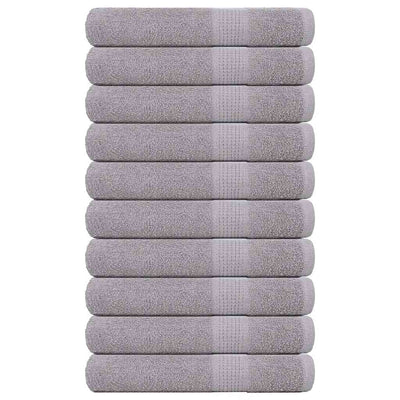 Toallas de sauna Vidaxl 10 st 80x200 cm 360 g m² 100% de algodón gris