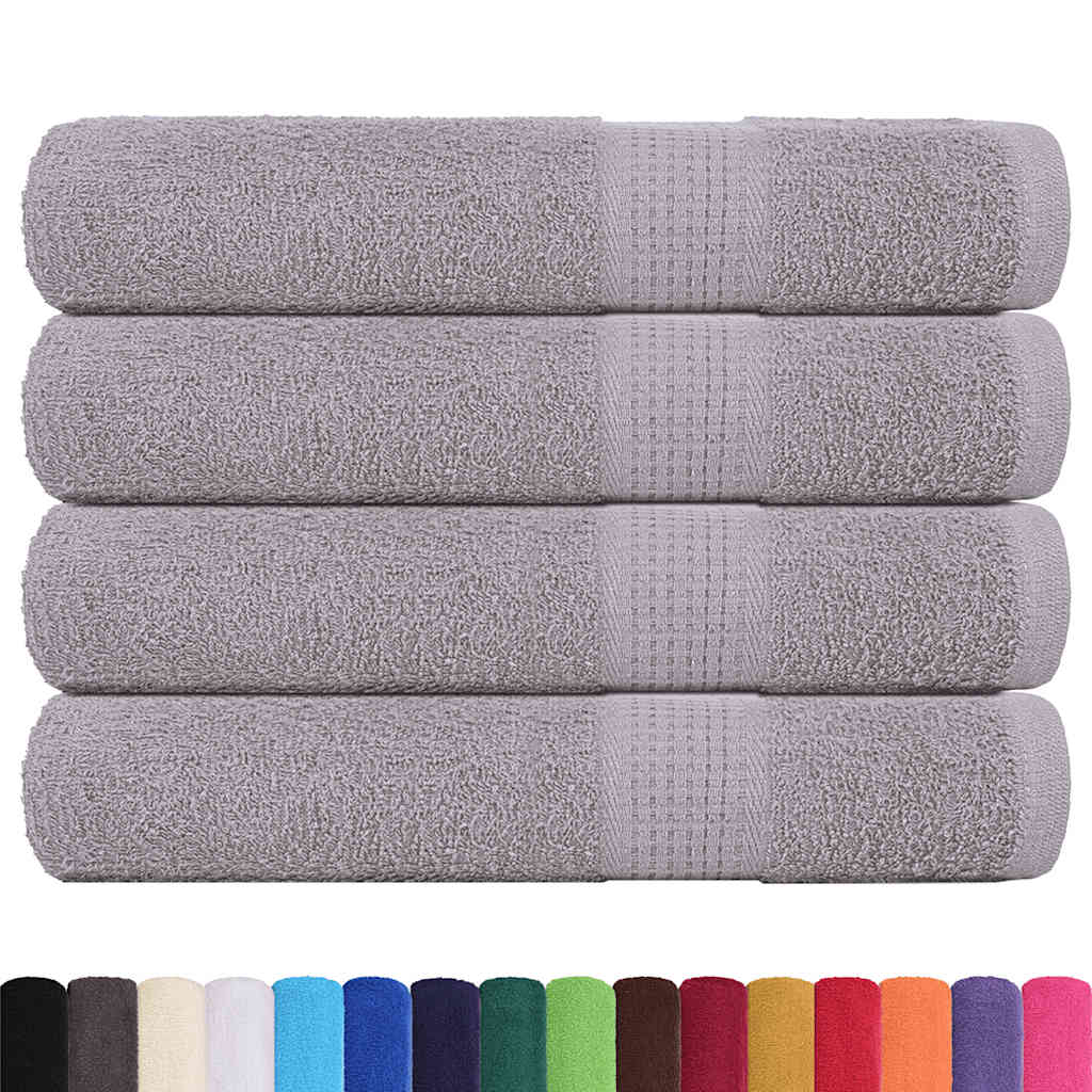 Asciugamani Vidaxl 4 pezzi 100x200 cm 360 g m² 100% di cotone grigio