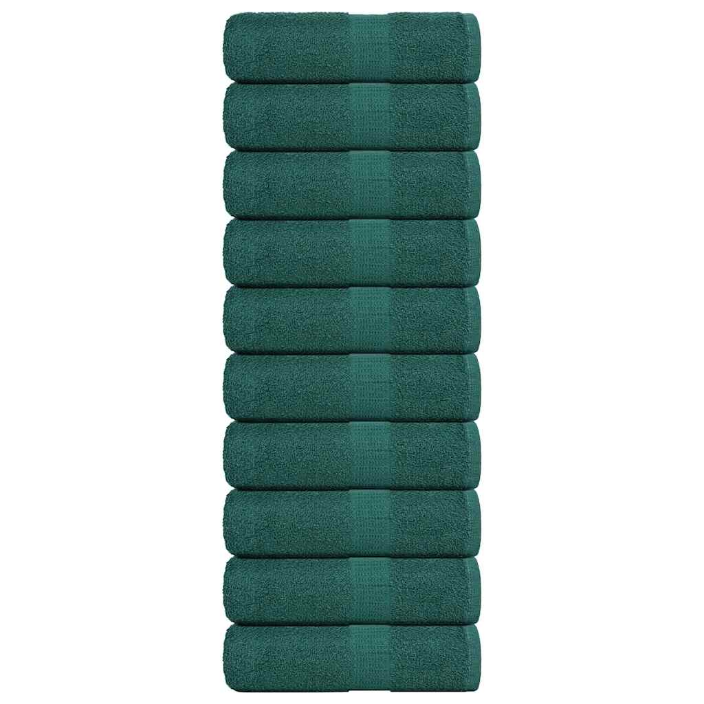 Toallitas de jabón de Vidaxl 10 st 30x30 cm 360 g m² 100% de algodón verde