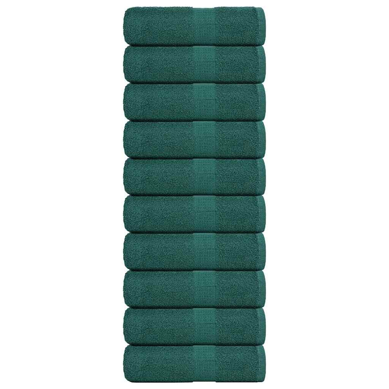 VIDAXL SALATURA DI SPAINS 10 ST 30x30 cm 360 g m² 100% di cotone verde