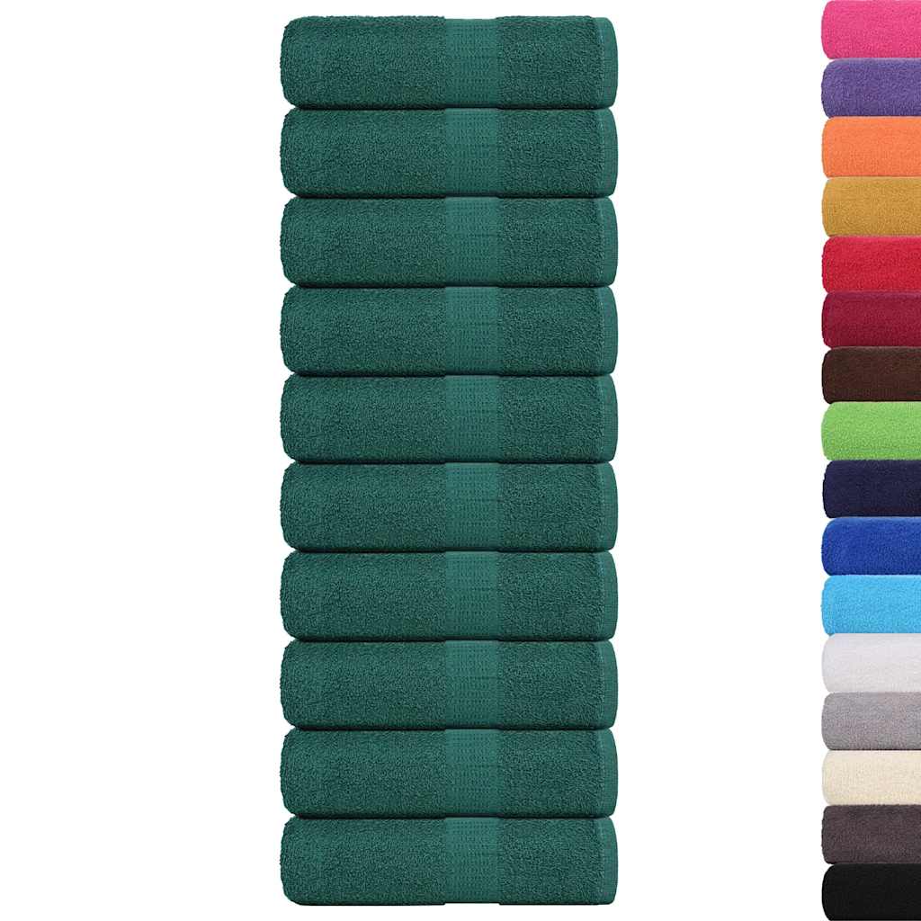 VIDAXL SALATURA DI SPAINS 10 ST 30x30 cm 360 g m² 100% di cotone verde