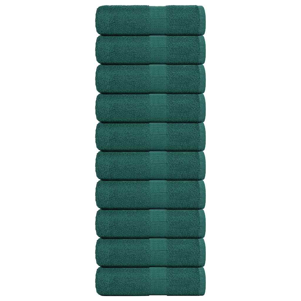 Vidaxl Guest Wipes 10 pezzi 30x50 cm 360 g m² 100% di cotone verde