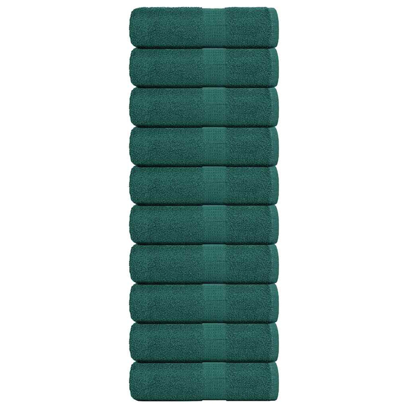 Vidaxl Guest Wipes 10 pezzi 30x50 cm 360 g m² 100% di cotone verde