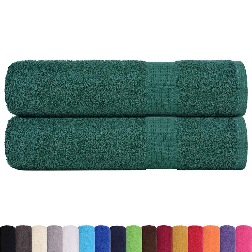 Toallas de ducha Vidaxl 2 st 70x140 cm 360 g m² 100% de algodón verde