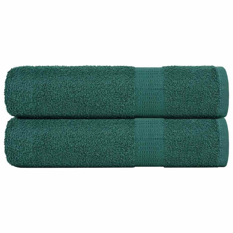 Asciugamani da bagno Vidaxl 2 St 100x150 cm 360 g m² 100% di cotone verde