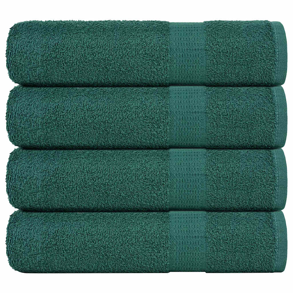 Toallas de baño Vidaxl 4 ST 100x150 cm 360 g m² 100% de algodón verde