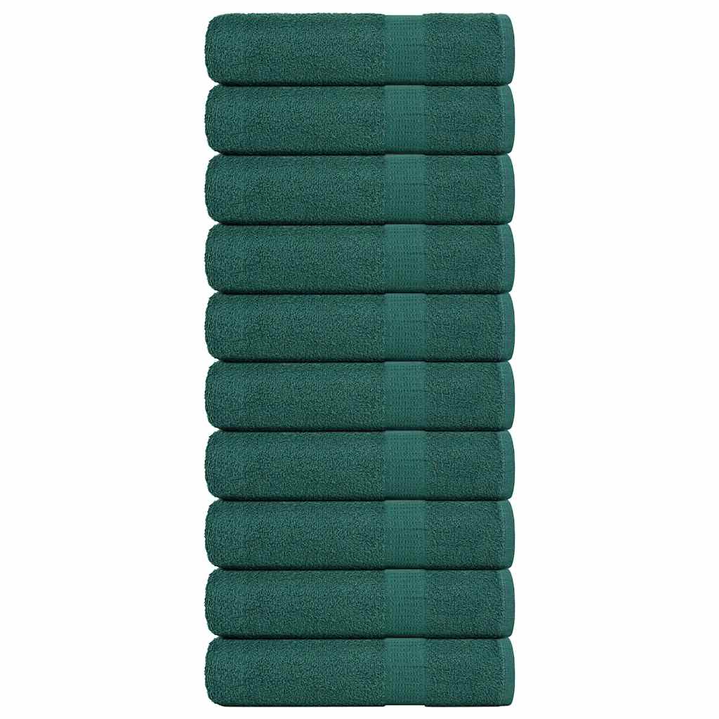 Toallas de baño Vidaxl 10 st 100x150cm 360 g m² 100% de algodón verde