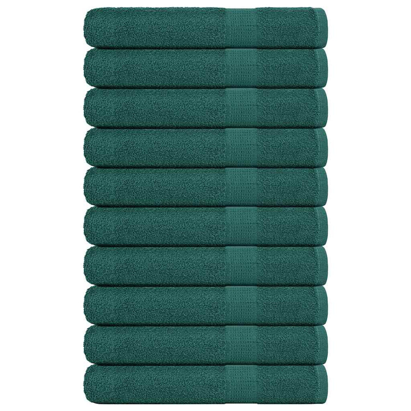 Vidaxl sauna asciugamani 10 st 80x200 cm 360 g m² 100% di cotone verde