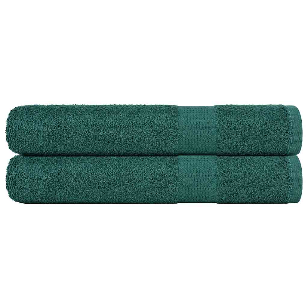 Asciugamani vidaxl 2 St 100x200 cm 360 g m² 100% di cotone verde
