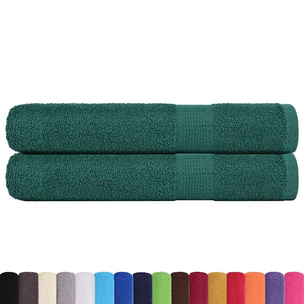 Asciugamani vidaxl 2 St 100x200 cm 360 g m² 100% di cotone verde