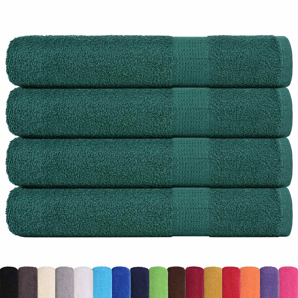 Asciugamani Vidaxl 4 ST 100x200 cm 360 g m² 100% di cotone verde