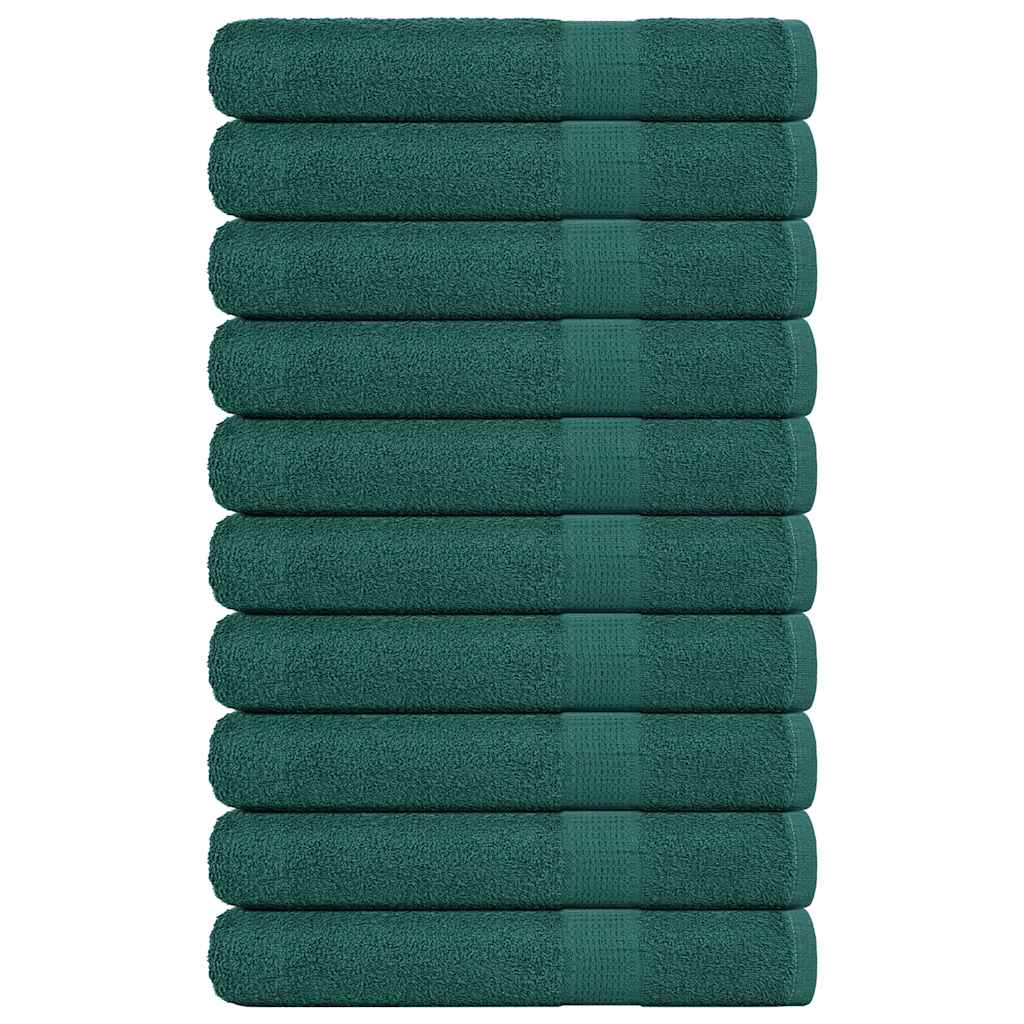 Toallas Vidaxl 10 pcs 100x200 cm 360 g m² 100% de algodón verde