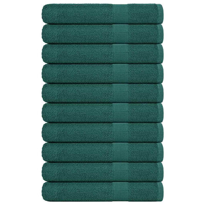 Toallas Vidaxl 10 pcs 100x200 cm 360 g m² 100% de algodón verde