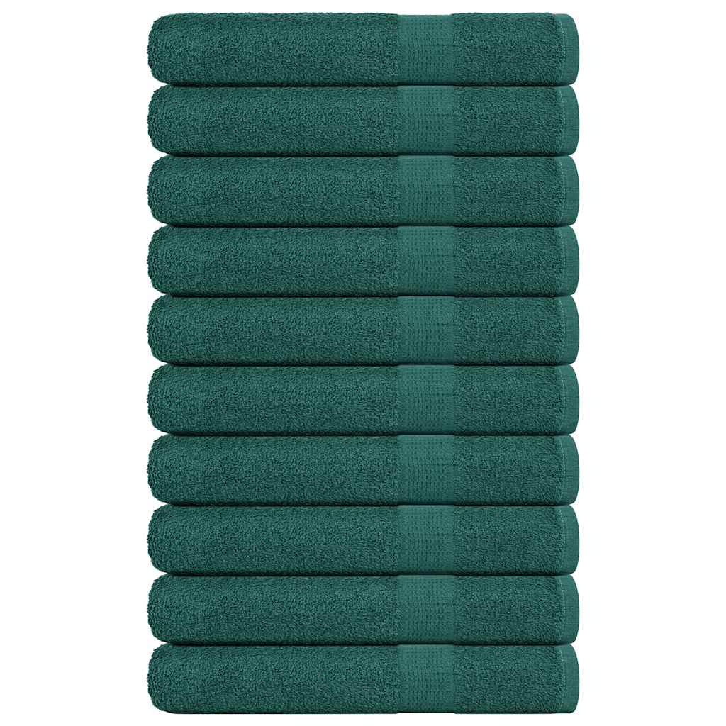 Asciugamani vidaxl 10 pezzi 100x200 cm 360 g m² 100% di cotone verde