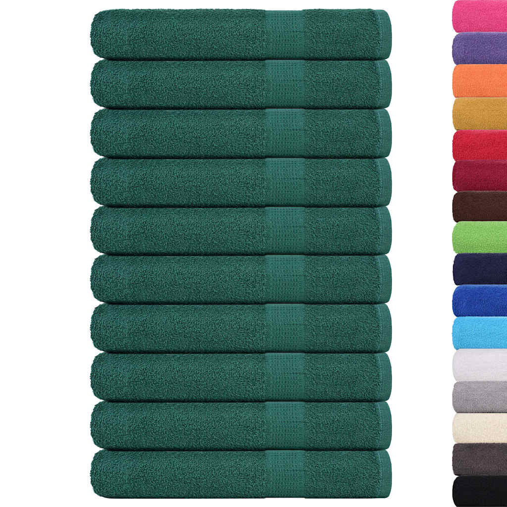 Asciugamani vidaxl 10 pezzi 100x200 cm 360 g m² 100% di cotone verde
