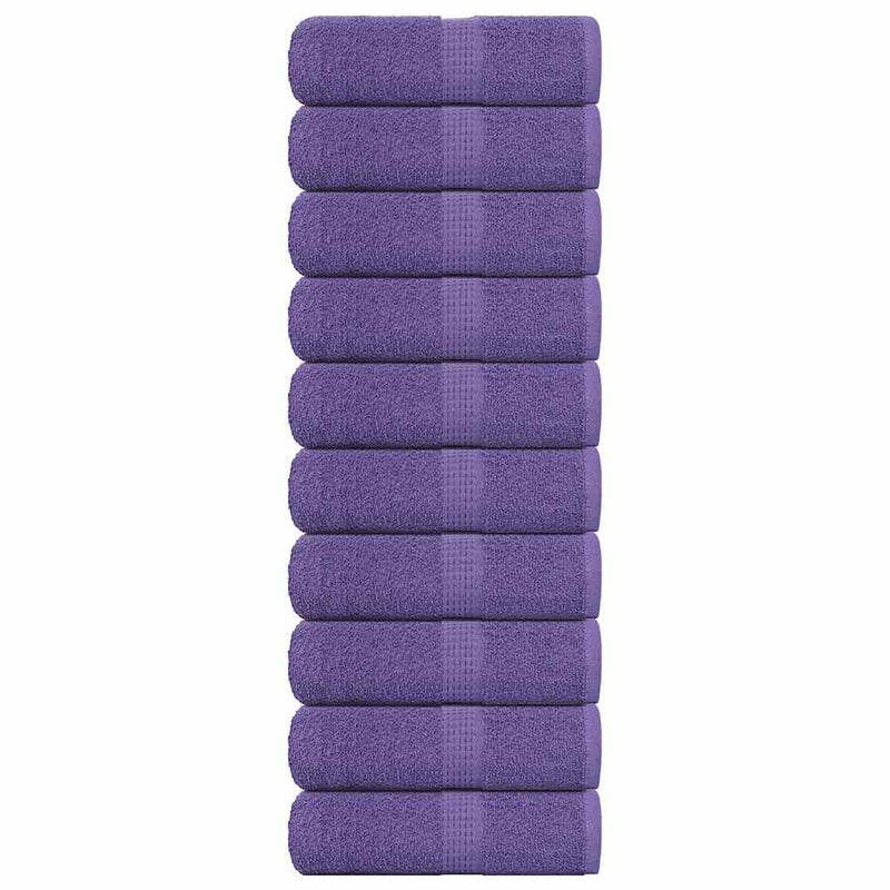 Toallitas invitadas de Vidaxl 10 PCS 30x50 cm 360 g m² 100% de algodón morado