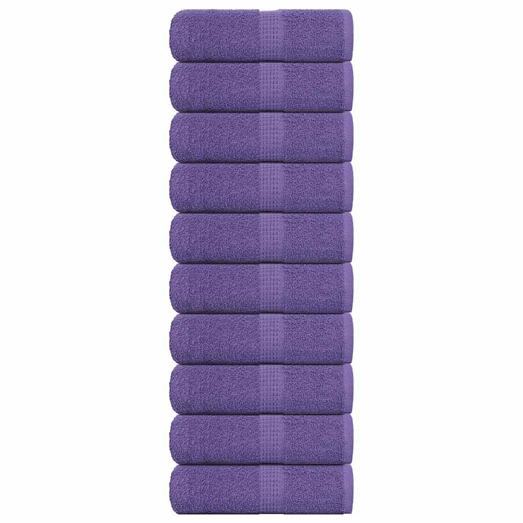 Toallitas invitadas de Vidaxl 10 PCS 30x50 cm 360 g m² 100% de algodón morado