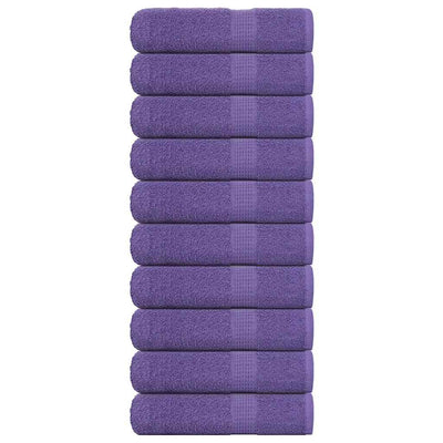 Toallas de ducha Vidaxl 10 st 70x140 cm 360 g m² 100% de algodón morado