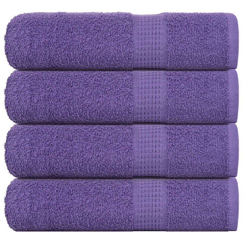 Asciugamani da bagno Vidaxl 4 St 100x150 cm 360 g m² 100% di cotone viola