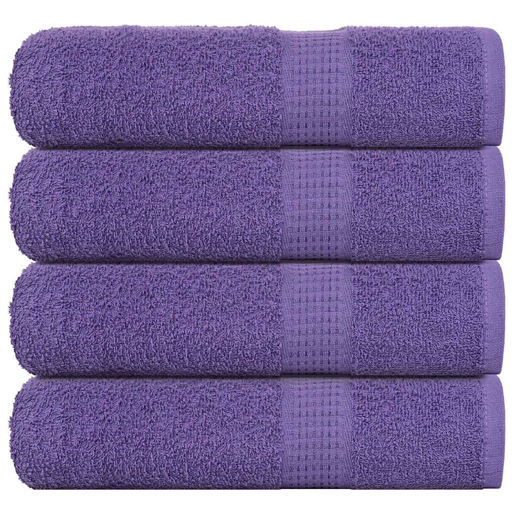 Asciugamani da bagno Vidaxl 4 St 100x150 cm 360 g m² 100% di cotone viola