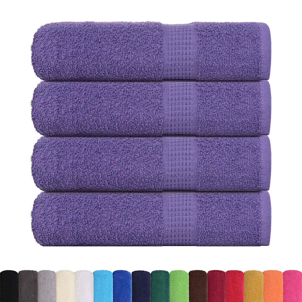 Asciugamani da bagno Vidaxl 4 St 100x150 cm 360 g m² 100% di cotone viola